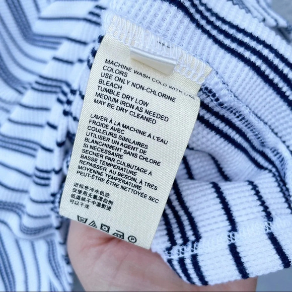 Anthropologie Maeve Striped Henley Peplum thermal Top Sz XS - Picture 8 of 8